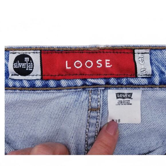 *VINTAGE* LEVI'S SilverTab Loose Fit 1997 Denim Shorts - Size 38 - Picture 7 of 12